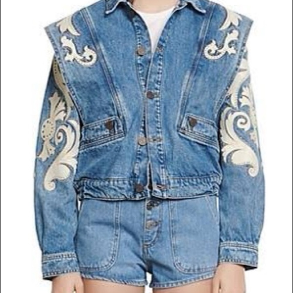 ISO SANDRO Kevin oversized studded denim jacket
